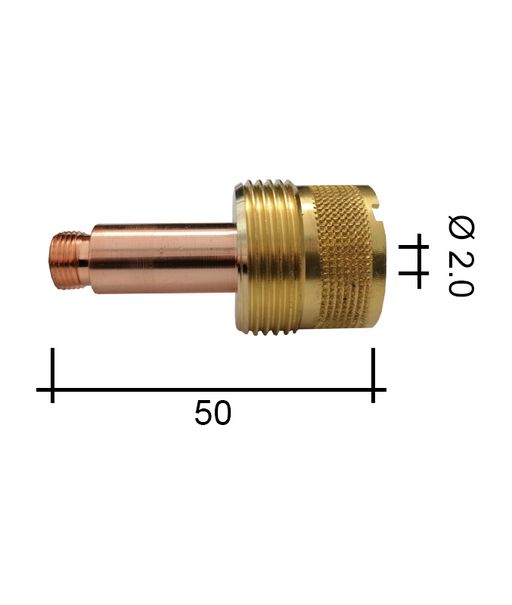 Befogópatrontartó 2.0 50mm /TE0006-20/45V26/2.0-ZVAR/ TIG/17/18/26 szűrővel