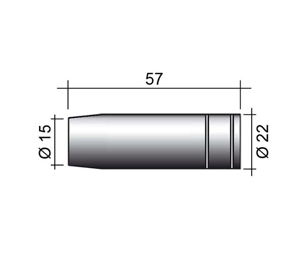 Fúvóka MIG 250A /MC23/145.0076-ZVAR/ 57mm/15mm/kúpos