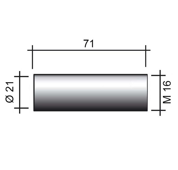 MIG fúvóka 350A M16 nikkelezett /145.D024/ 72mm/21mm/hengeres