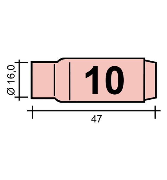 AWI fúvóka Gr. 10 16.0 /TC0007/10N45/527.2610.0/701.0113-ZVAR/TIG17/18/26