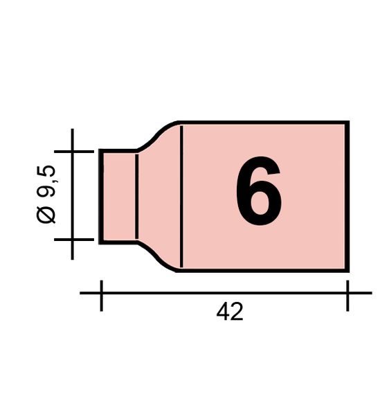 AWI fúvóka Gr. 6 9.8 /TC0033/54N16/701.0422-ZVAR/TIG/17/18/26