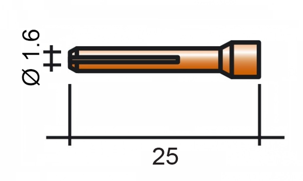 Befogópatron 1,6 25 mm /TD0003-16/13N22/701.0251-ZVAR/TIG/9/20