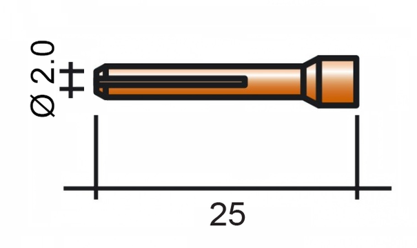 Befogópatron 2,0 25 mm /TD0003-20/13M22M/701.0255-ZVAR/TIG/9/20