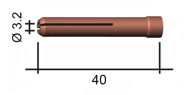 Befogópatron 2,4 40 mm /TD0088-24/13N23L TIG 9/20/25