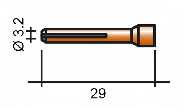 Collet 3,2 29mm /TD0002-32/701.1224/525.3273.2/LORCH/ TIG/17/18/26