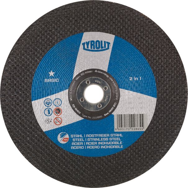 Csiszolótárcsa TYROLIT Basic 150x4,0x22,2mm A30Q (34176633) acél-rozsdamentes acél