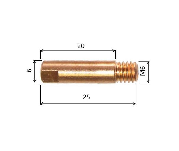 Tipp 1.0 M6x25mm E-Cu /MD08-10/140.0253-ZVAR/