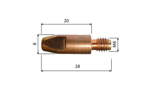 Tipp 1.0 M6x28mm E-Cu /MD09-10/140.0242-ZVAR/