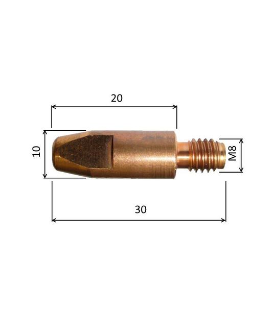 Tipp 1.2 M8x30mm E-Cu /MD05-12/140.0442-ZVAR/